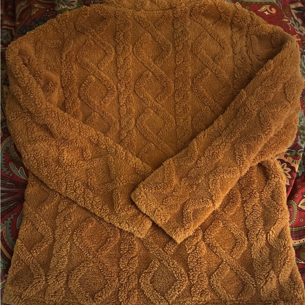 Cozy Textured Burnt Orange Sweater